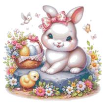 Counted Cross Stitch patterns/ Baby Bunny and Eggs/ Easter 11 - £7.05 GBP