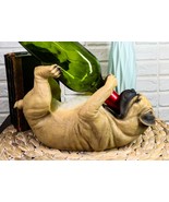 Ebros Pedigree Fawn Pug Dog Wine Bottle Holder 10&quot; Long Home Decor - $46.46 CAD