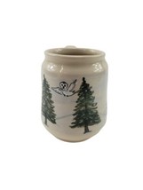 Winter Hand Made Pottery Snow Pine Trees with Owl Bird Coffee Mug  - £23.69 GBP