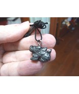 (an-dra-9) little Chinese winged Dragon BLACK carving Pendant NECKLACE g... - $10.56 CAD