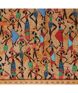 Cotton African Woman Women Ladies Baskets Gold Fabric Print by the Yard ... - $12.95