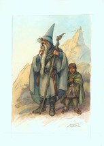 David T Wenzel Signed Original Lord of the Rings Art Painting ~ Gandalf &amp; Bilbo - £743.95 GBP