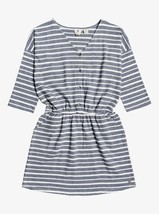 ROXY Big Girls&#39; Crazy Rainbow Mid Length Striped Dress Gray Size 10 NWT - £30.68 GBP