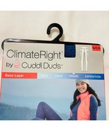 Cuddl Duds Leggings Climate Right Plush Warmth Base Layer Sz S Blue Form... - $20.41 CAD