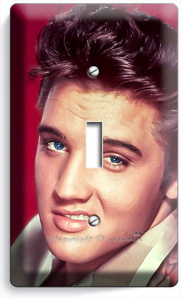 ELVIS PRESLEY SEXY SMILE BLUE EYES SINGLE LIGHT SWITCH PLATE ROOM HOME ART DECOR