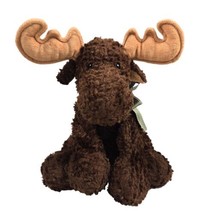 Mary Meyer Plush Flip Flops Moose Reindeer Beanie Green Gingham Bow 12&quot; - £7.64 GBP