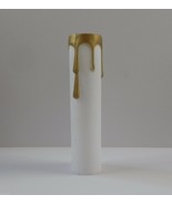 4&quot; White w/Gold Drips Molded Plastic Chandelier Sleeve - £4.32 GBP