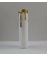 4&quot; White w/Gold Drips Molded Plastic Chandelier Sleeve - $5.50