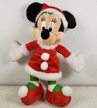 Disney Park Minnie Mouse Mrs. Claus Christmas Plush Doll 9&quot;  Stuffed Toy - £17.59 GBP