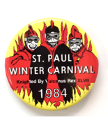 St. Paul MN Winter Carnival 1984 Knighted by Vulcanus Rex XLVII Button P... - $14.00