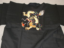 Ladies Large (asian size) Black Kimono, new w/belt - $20.00