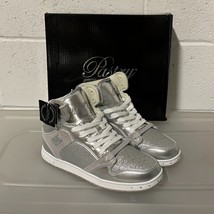 Pastry Women&#39;s Glam Pie Glitter High-Top Sneaker Dance Shoes Silver Size... - $37.61