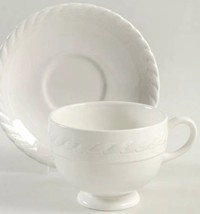 Ralph Lauren Wedgwood Clearwater 1pc Cup 1pc Saucer White Beautiful - $363.85 MXN