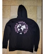 Adidas Men&#39;s Large World Tour Pullover Hoodie Sweatshirt Black - €17,39 EUR