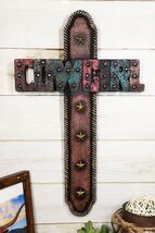 18&quot; H Rustic Western Stars Cowgirl Word Art Braided Ropes Wall Cross Decor - €26,68 EUR
