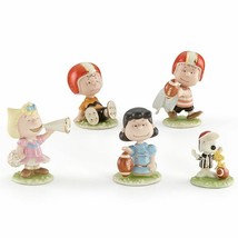 Lenox Peanuts Football Figurines 5 Piece Set Charlie Brown Snoopy Lucy Linus NEW - £263.61 GBP