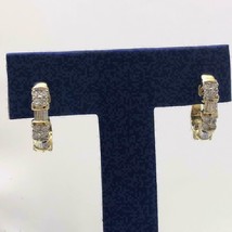 14k Yellow Gold Plated 2Ct Round Baguette Simulated Diamond Hoop Earrings - $87.98