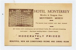 Hotel Monterrey Brochure &amp; Mileage / Kilometer Chart Monterrey Mexico 19... - £17.01 GBP