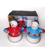 vintage snowmen salt and pepper shakers Christmas Winter Season - $166.31 MXN