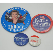 Small Lot of Political Pinback Pin Clinton Kerry Humphrey McGovern etc - £23.54 GBP