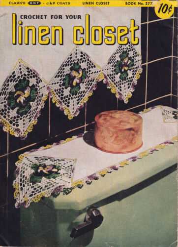 1951 Crochet For Your Linen Closet Patterns Coats & Clark Book No 277  - £7.06 GBP