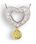 33106 - Reverse Two-Tone 925 Sterling Silver Pendant with AAA Grade CZ  ... - $66.24 CAD