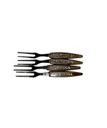 JAPAN Vintage Little Fork Bronze Plated California Cocktail Appetizer Fo... - €4,95 EUR