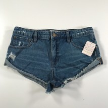 NEW Free People Denim Shorts Womens W28 Blue Short Low Rise Cotton Boho - £21.99 GBP
