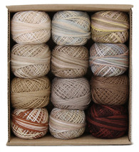 Valdani 3-Strand Ball Floss 30yd Beige and Brown 12 Colors - £47.94 GBP