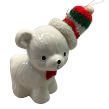 Polar Bear in Snow Cap Christmas Tree Ornament Vintage Ceramic 3 Inch - £7.13 GBP