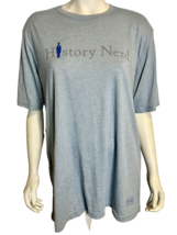 Next Level Apparel Blue Short Sleeve Crew Neck T Shirt &quot;History Nerd&quot; Size XXL - £14.87 GBP