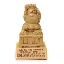 Vtg World&#39;s Greatest Boss Even You Insist On Everything In Triplicate Figurine - £7.88 GBP