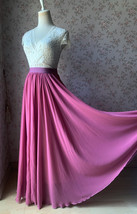 Plum Floor Length Chiffon Skirt Summer Women Plus Size Chiffon Maxi Skirt image 2