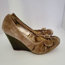 Libby Edelman Womens Wedge Heels Size 10 Soft Leather Suede  Light Brown - £11.15 GBP