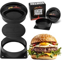 Stuffed Burger Press And Recipe Ebook - Extended - Hamburger Patty Maker For Gri - £31.96 GBP