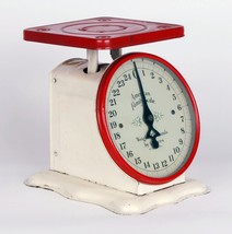 Vintage Red/White American Family Scale Co. 25 lbs Household scale - $118.79