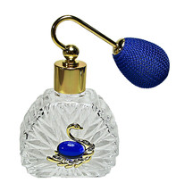 Unique vintage perfume spray bottle with blue bulb sprayer. - $45.95