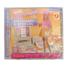Barbie Print &#39;n Play Stationery &amp; Stickers (PC 1996 Microsoft Windows) Sealed - £2.22 GBP