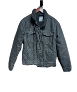 Primark Black Denim Men’s Med Jacket Faux Sherpa Lining Metal Buttons 4 ... - $42.61 CAD