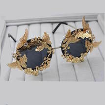 Golden Butterflies Jewel High Fashion Party Woman Sunglasses - £23.59 GBP