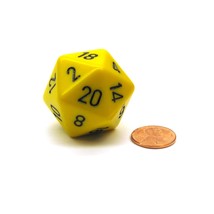 Jumbo d20 Counter - Opaque 34mm Dice: Yellow with Black - £15.06 GBP