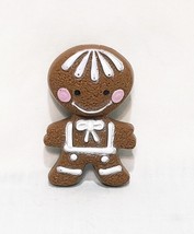 Avon Gingerbread Man White Frosting Lapel Pin Brooch 2&quot; Lip Gloss Christmas 1972 - £14.01 GBP