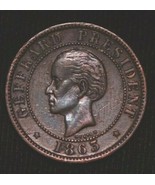 1863 REPUBLIQUE D&#39;HAITI 10 DIX CENTIME COIN REPUBLIC HAITI KM40 US CIVIL... - £70.62 GBP