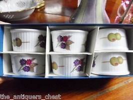 Vintage Royal Worcester Porcelain Ramekins 6 Evesham  Fruit Cups Olives NIB orig - £66.17 GBP