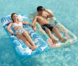 Pool Floaties Rafts For Adults | Floating Pool Lounger Sun Tanning Float... - £34.65 GBP