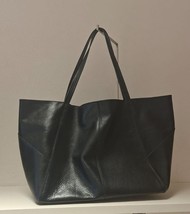 ZARA BNWT 2025. NAVY BLUE 100% LEATHER MAXI TOTE BAG POCKET. 6044/610/407 - €273,05 EUR