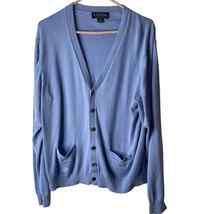 Brooks Brothers Blue Sweater Cardigan Pockets Supima Cotton Women Size M - £16.20 GBP