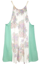 Anthropologie Halter Tank Top Medium Pastel Rayon Silk Solid Sides Flora... - $26.33