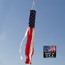 USA MADE 5 ft (60in) x 6 in Patriotic America Flag Windsock 6-Stripe Wind Sock - £7.16 GBP