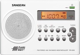 Sangean PR-D9W AM/FM/Weather Alert Rechargeable Portable Radio, White - £58.98 GBP